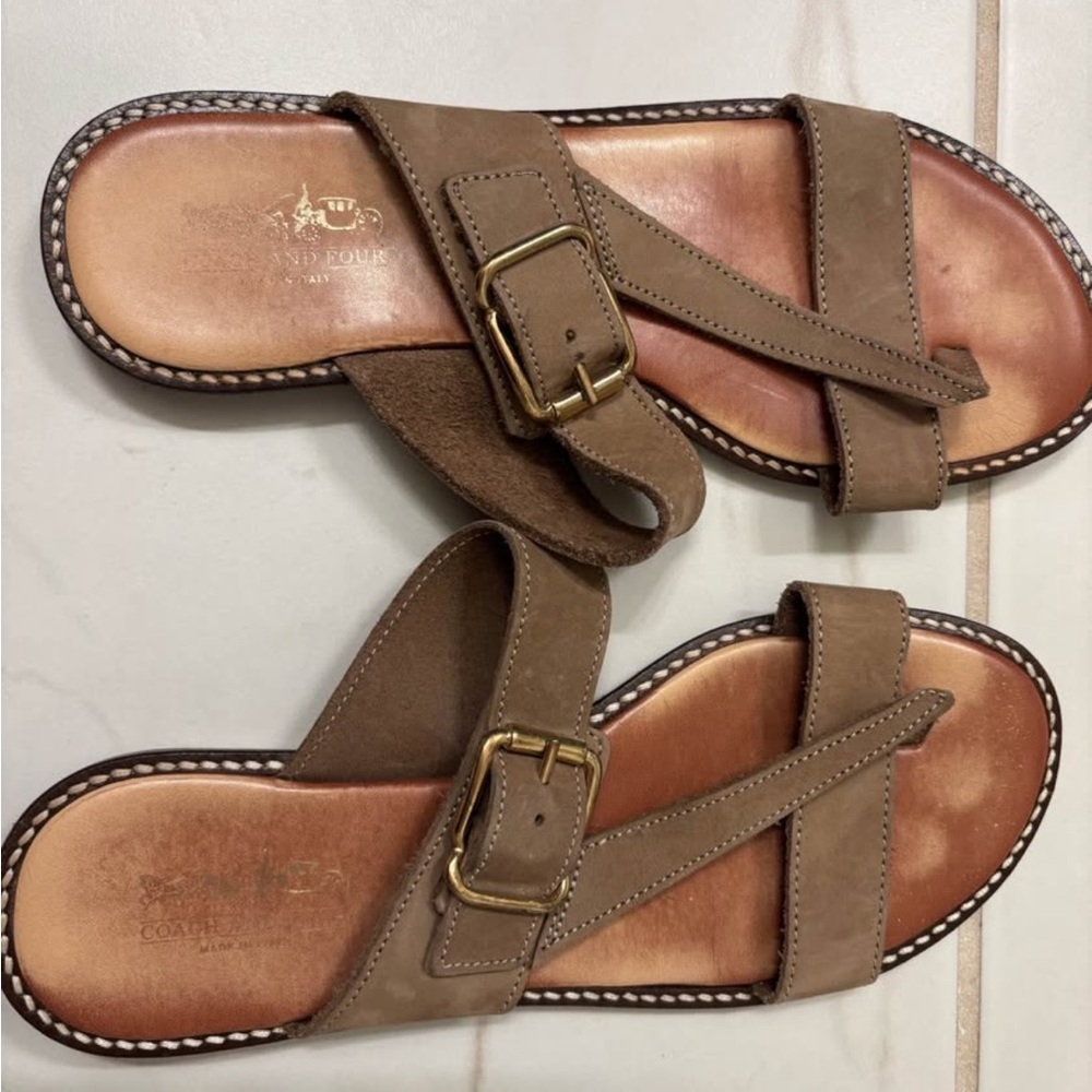 Coach Tan Leather Sandals